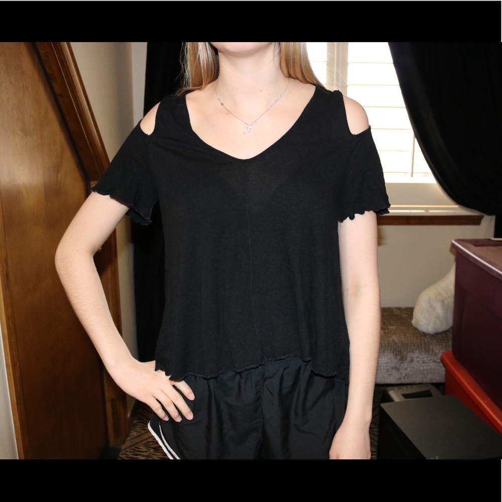 free people open should black top XS